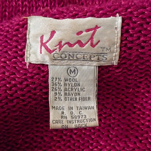 Vintage 90s Retro Chunky Ultra Violet Neon Sweater - Picture 6 of 6